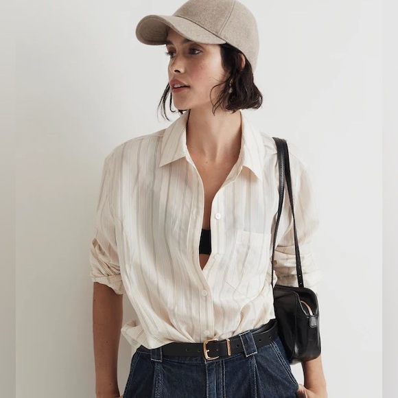 Madewell Tops - Madewell Drapey Oversized Boyshirt in Stripe